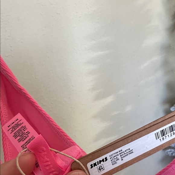 Skims Cotton Rib Plunge Bralette size M - Picture 6 of 6